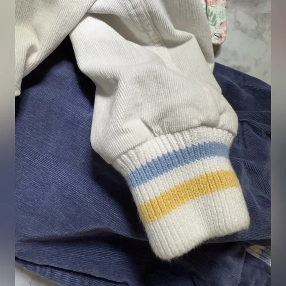 Aerie corduroy blue and white Varsity Jacket - Picture 7 of 8